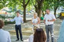 Öt óvodaudvar felújításáról szóló sajtótájékoztató