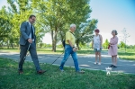 Nordic walking a Palotavárosi tavaknál- sajtótákékoztató