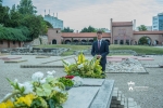 Főhajtás, koszorú elhelyezése  Szent István és Szent Imre sírjánál