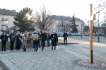 Koszorúzás a Katyn emlékkeresztnél